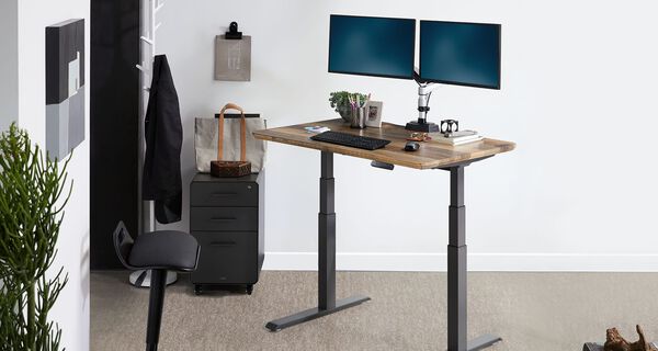 office setup with desk and stool in an office setting 